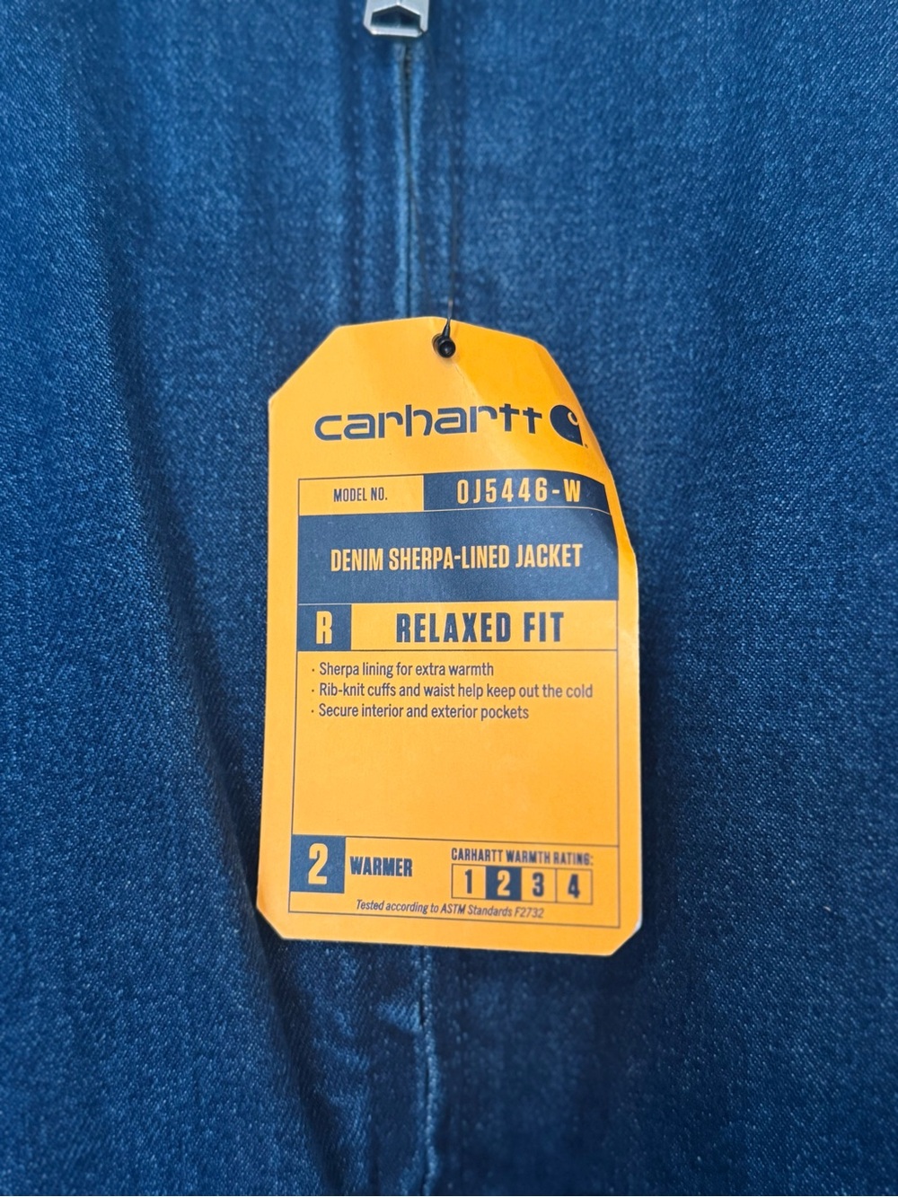 Woman’s Carhartt Blue Denim Sherpa Collar Work Jacket - Picture 3 of 9
